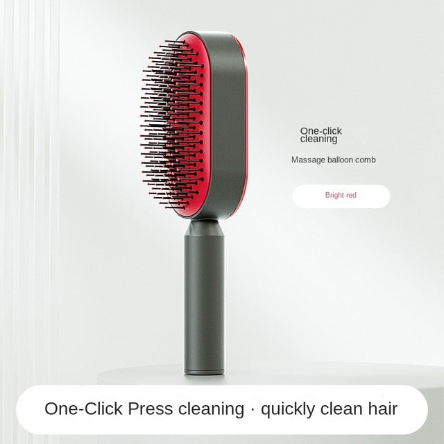 Self Cleaning Anti-Static Hair Brush with Airbag Massager