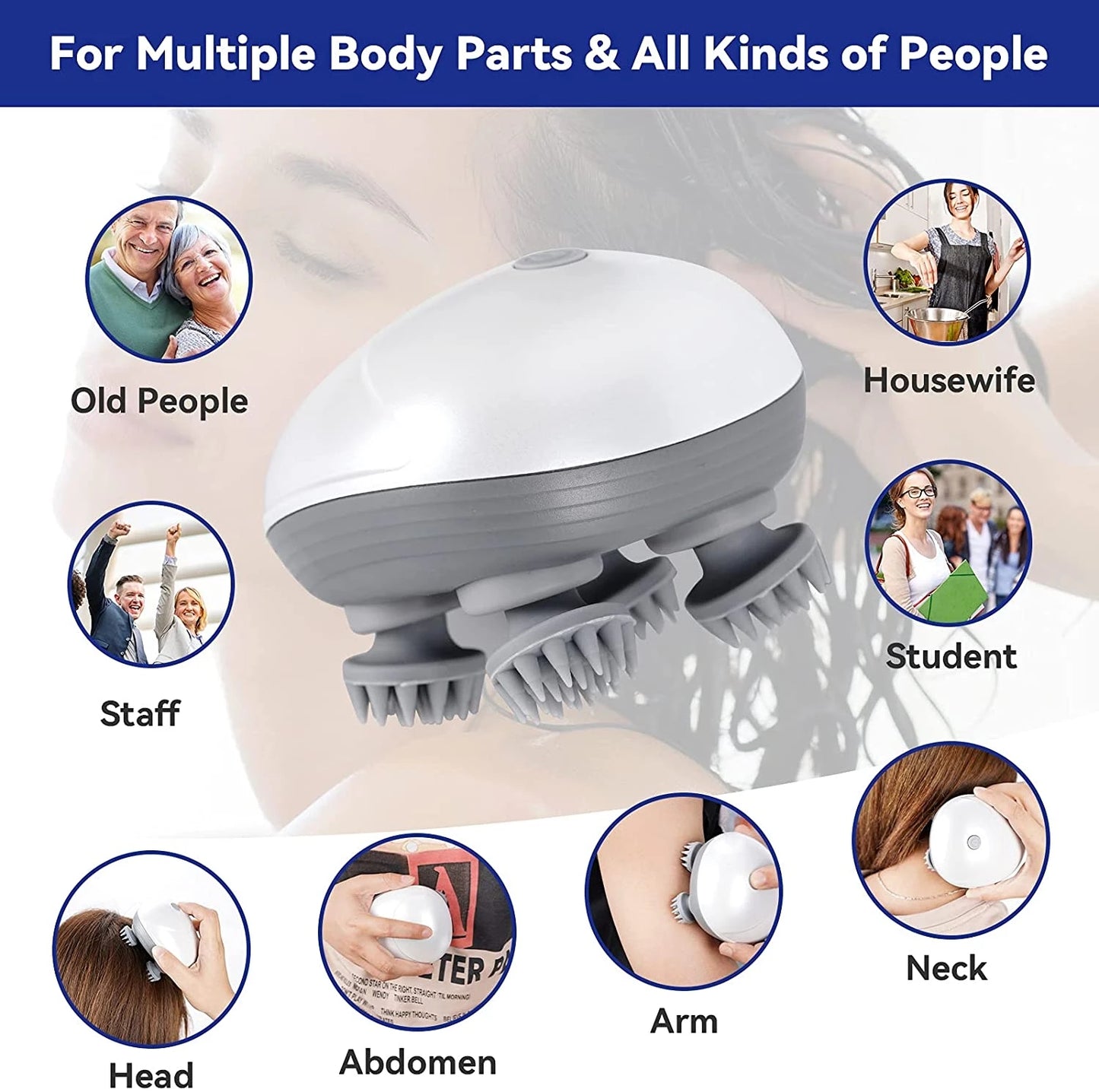 Portable Deep Tissue Soothing Head and Scalp Massager