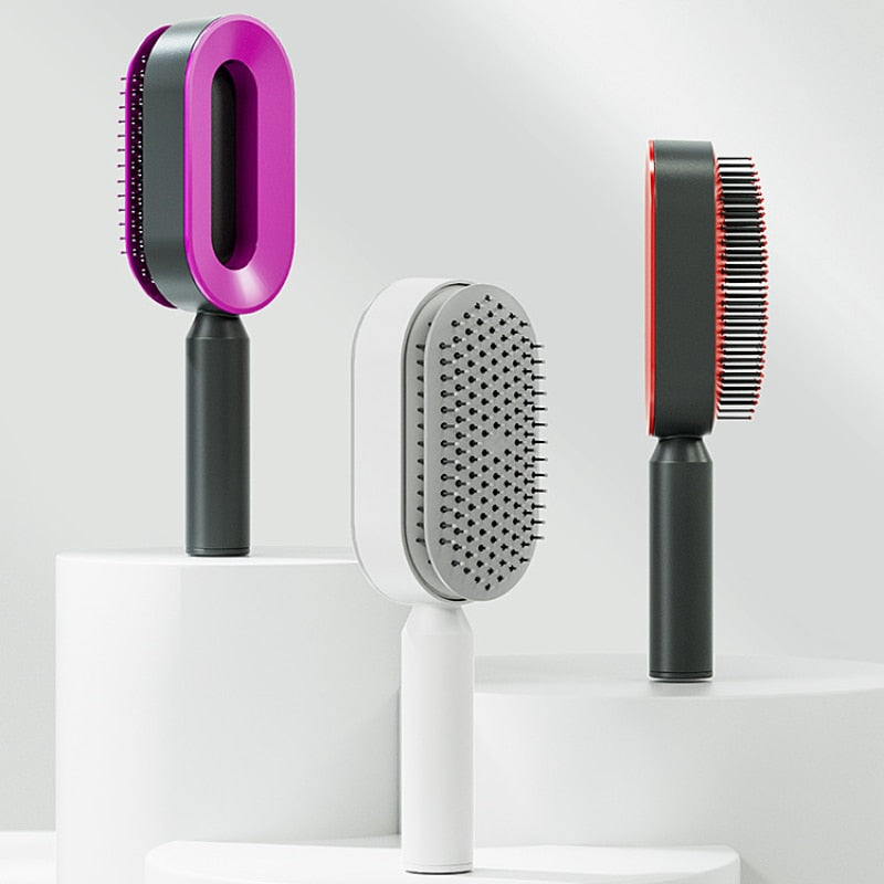 Self Cleaning Anti-Static Hair Brush with Airbag Massager