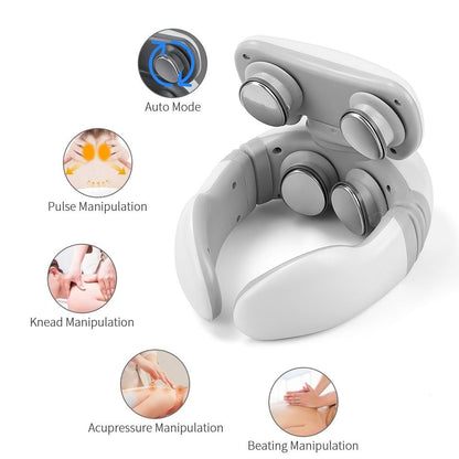 Intelligent 4D Neck Shoulder Massager with TENS Pulse Technology
